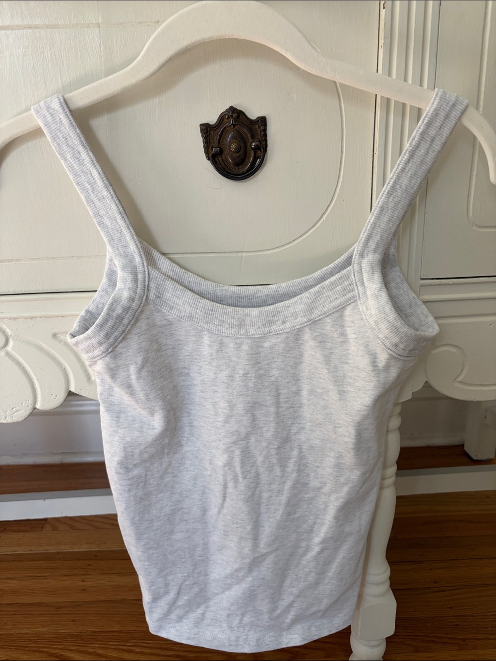 Aritzia Light Cloud White Grey Strap Tank Top